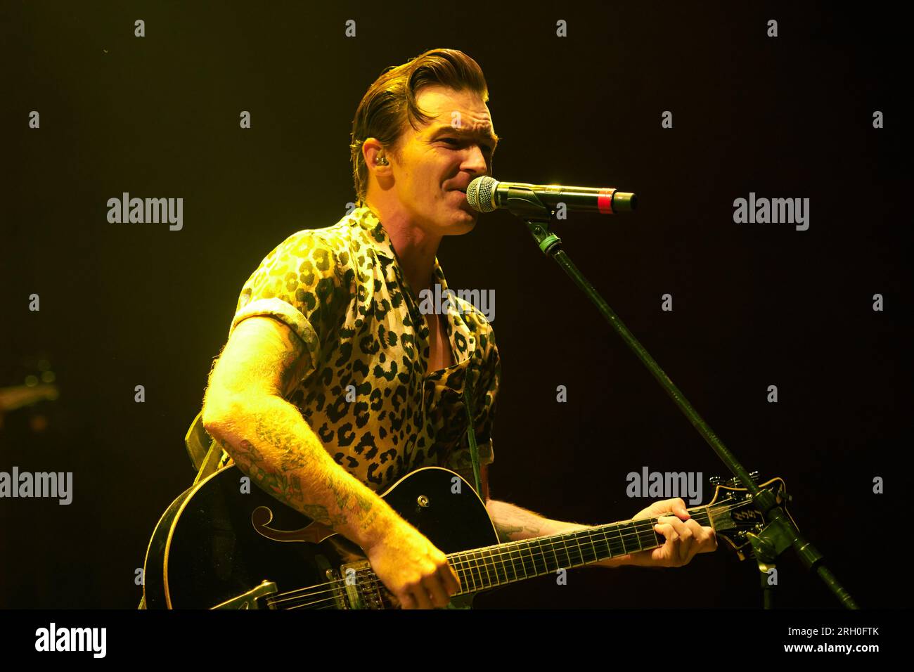 Mexico City, Mexico. 11th Aug, 2023. American singer Drake Bell performs on  stage as part of his \, image size:1300x956