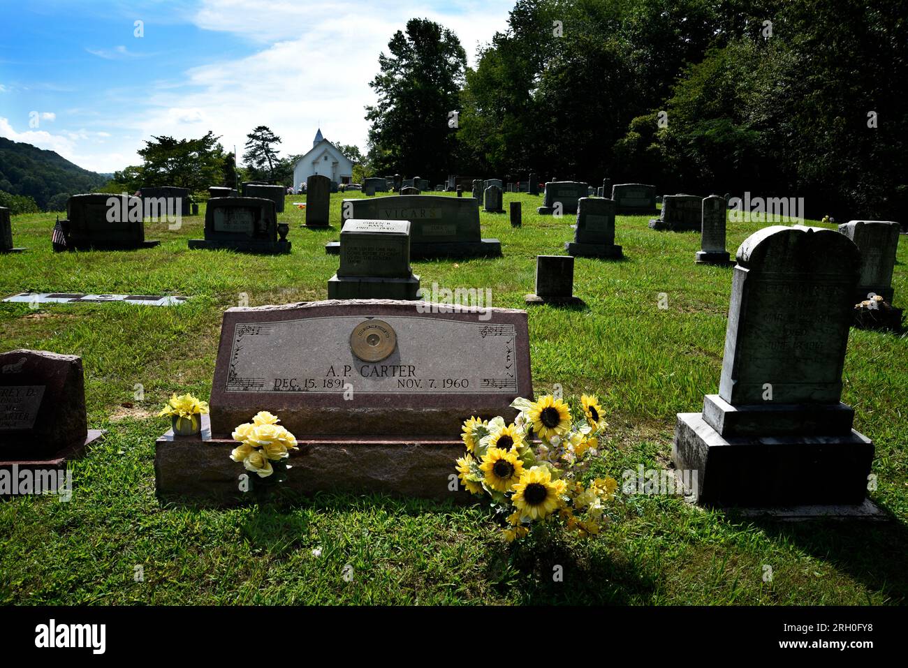 The grave of country music pioneer and founder of the historic Carter