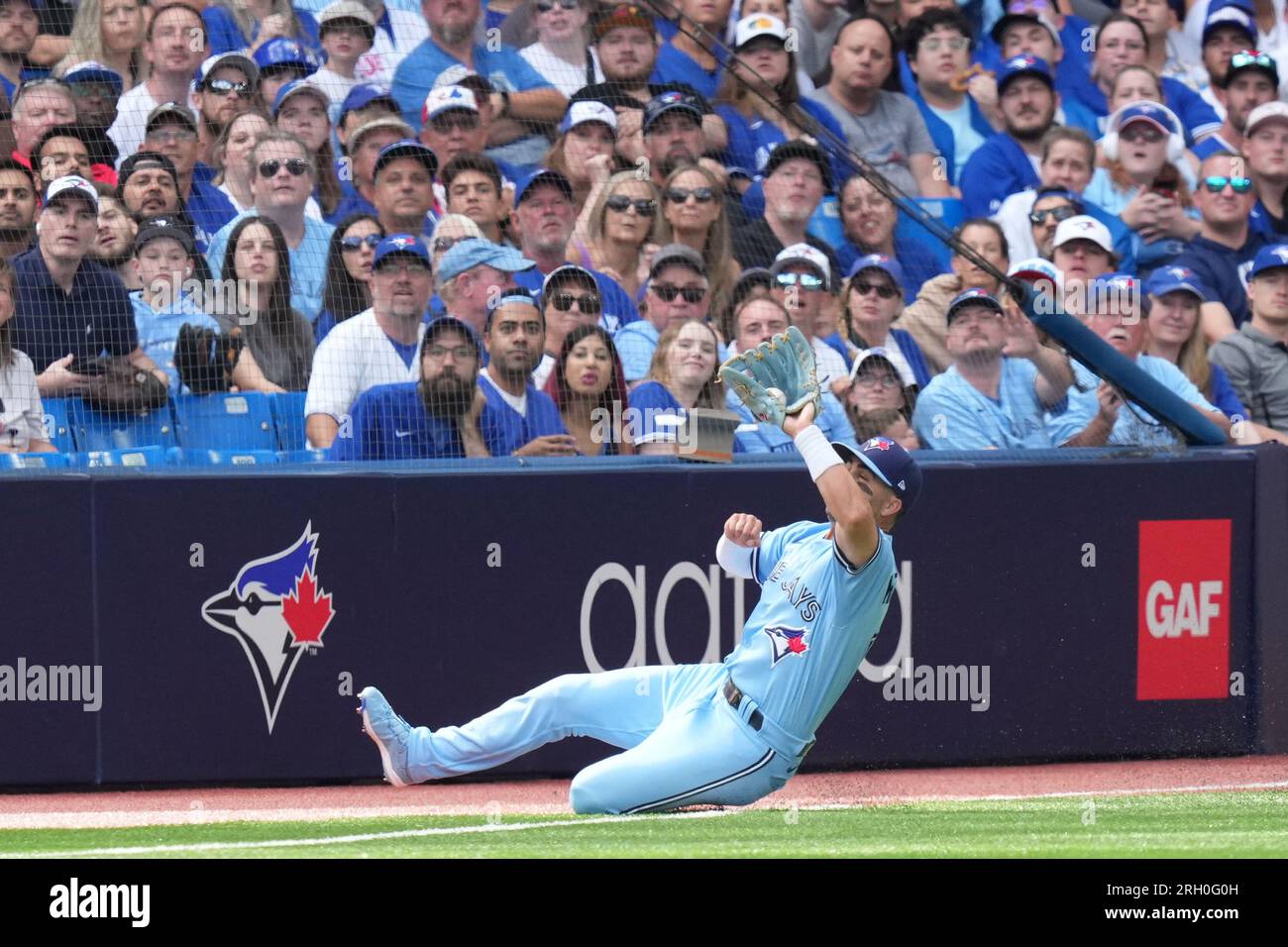 Toronto, Canada. 12th Aug, 2023. Toronto Blue Jays left fielder Whit