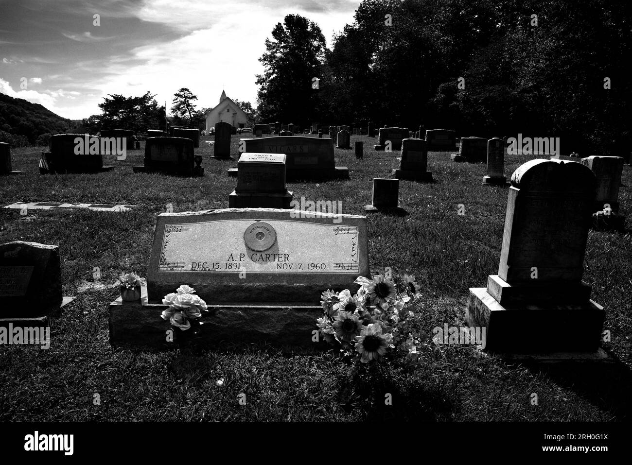 The grave of country music pioneer and founder of the historic Carter