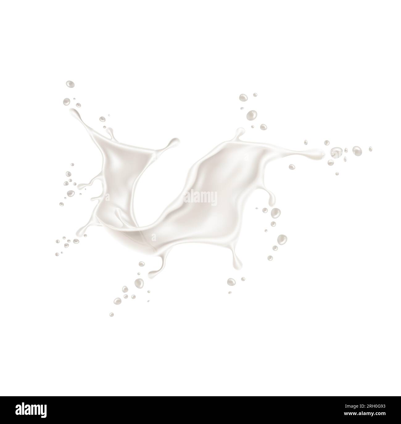 Realistic milk, yogurt explosion on isolated background. Vector