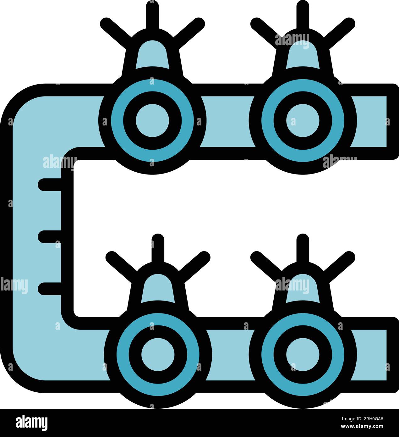 Sprinkler pipe icon outline vector. Water system. Farm garden color ...