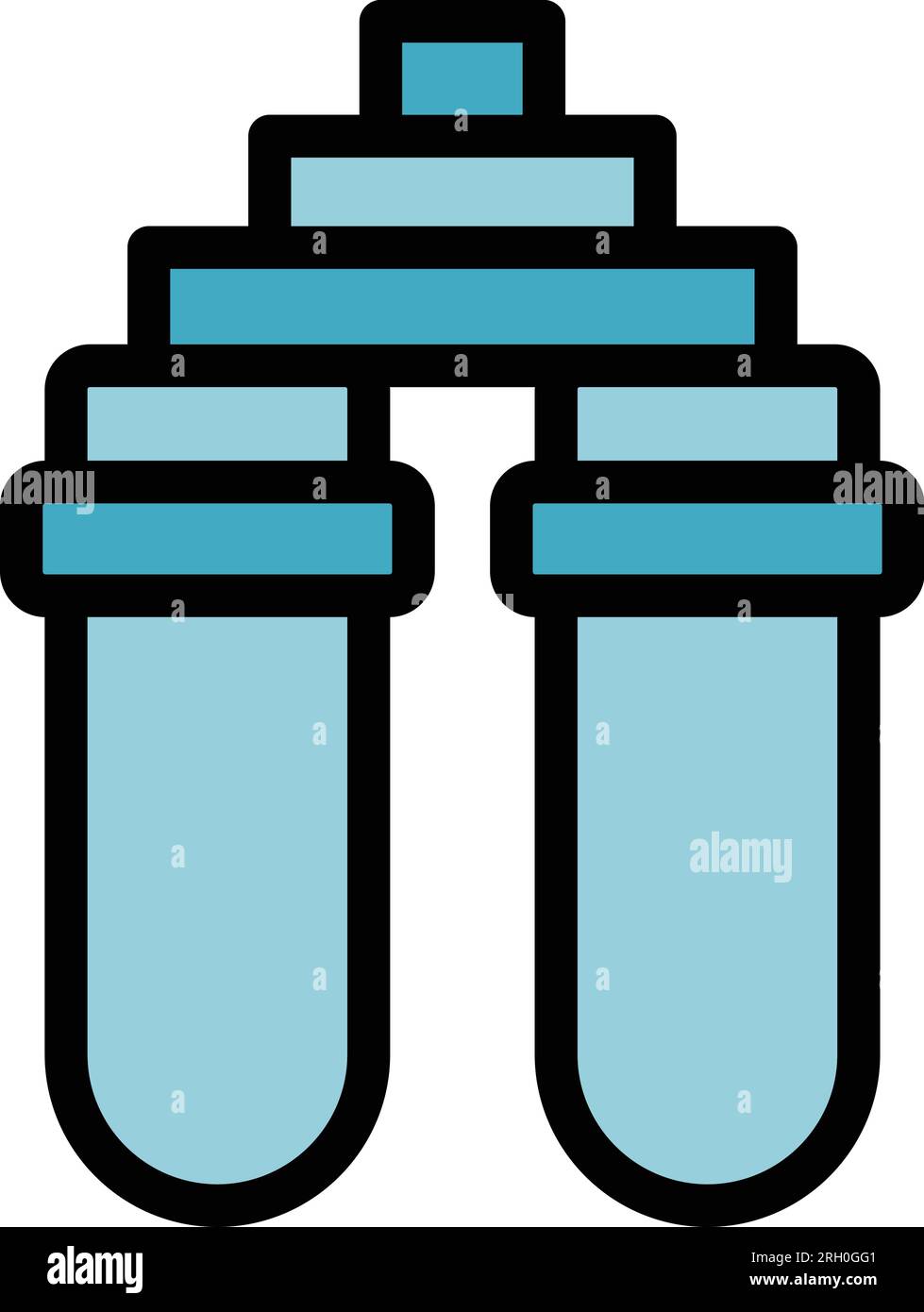 Double tank filter icon outline vector. Osmosis system. Machine plant color flat Stock Vector