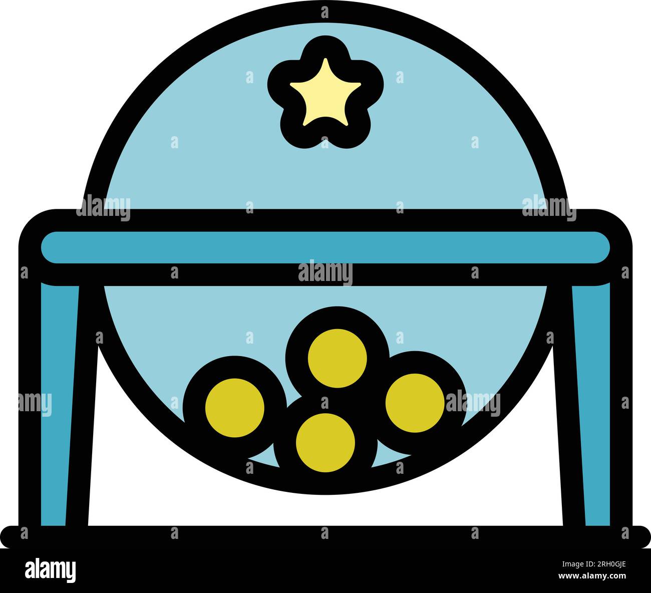 Prize balls icon outline vector. Draw lottery. Winner box color flat