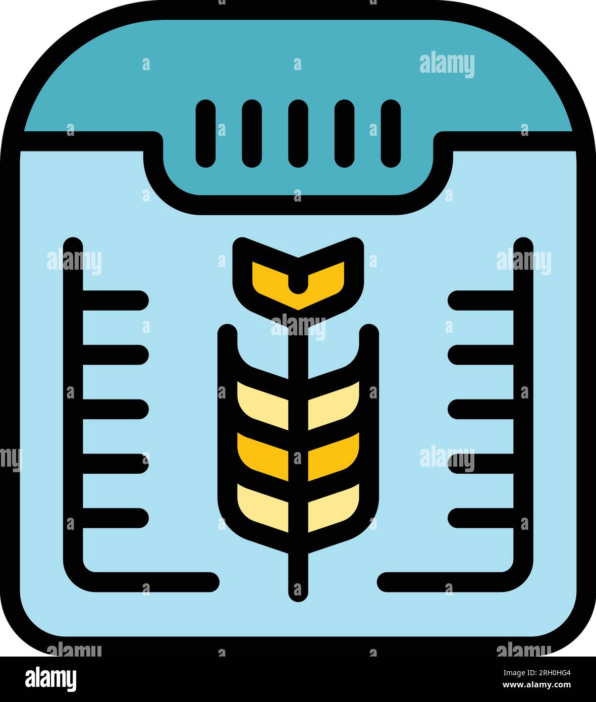 Wheat bread machine icon outline vector. Food maker. Button cooking color flat Stock Vector