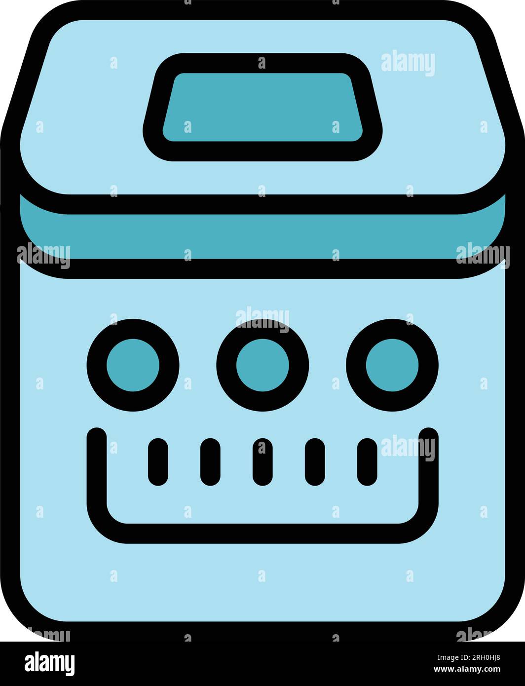 Bread maker icon outline vector. Breadmaker food. Button control color flat Stock Vector