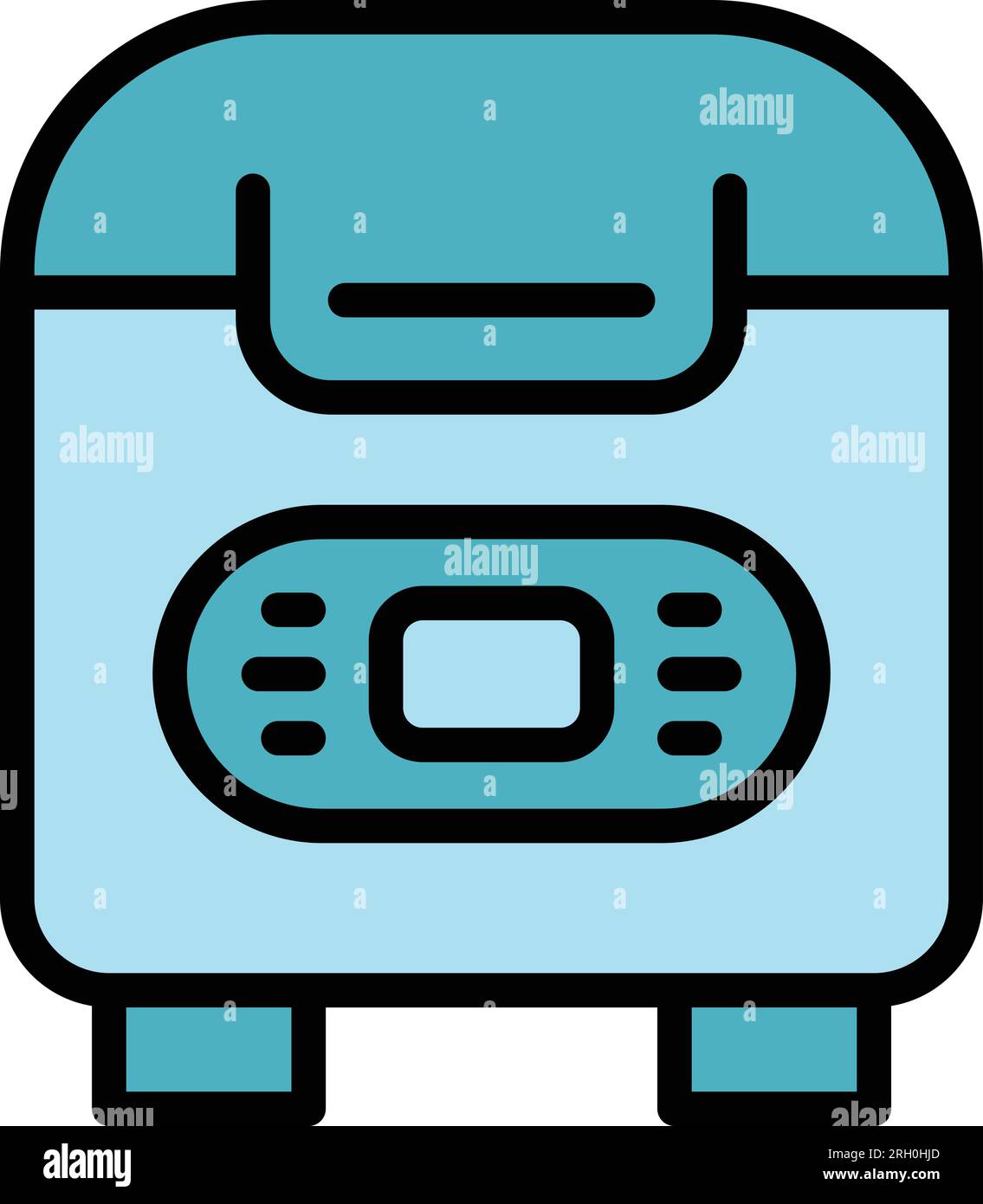 Button bread maker icon outline vector. Kitchen machine. Food control color flat Stock Vector