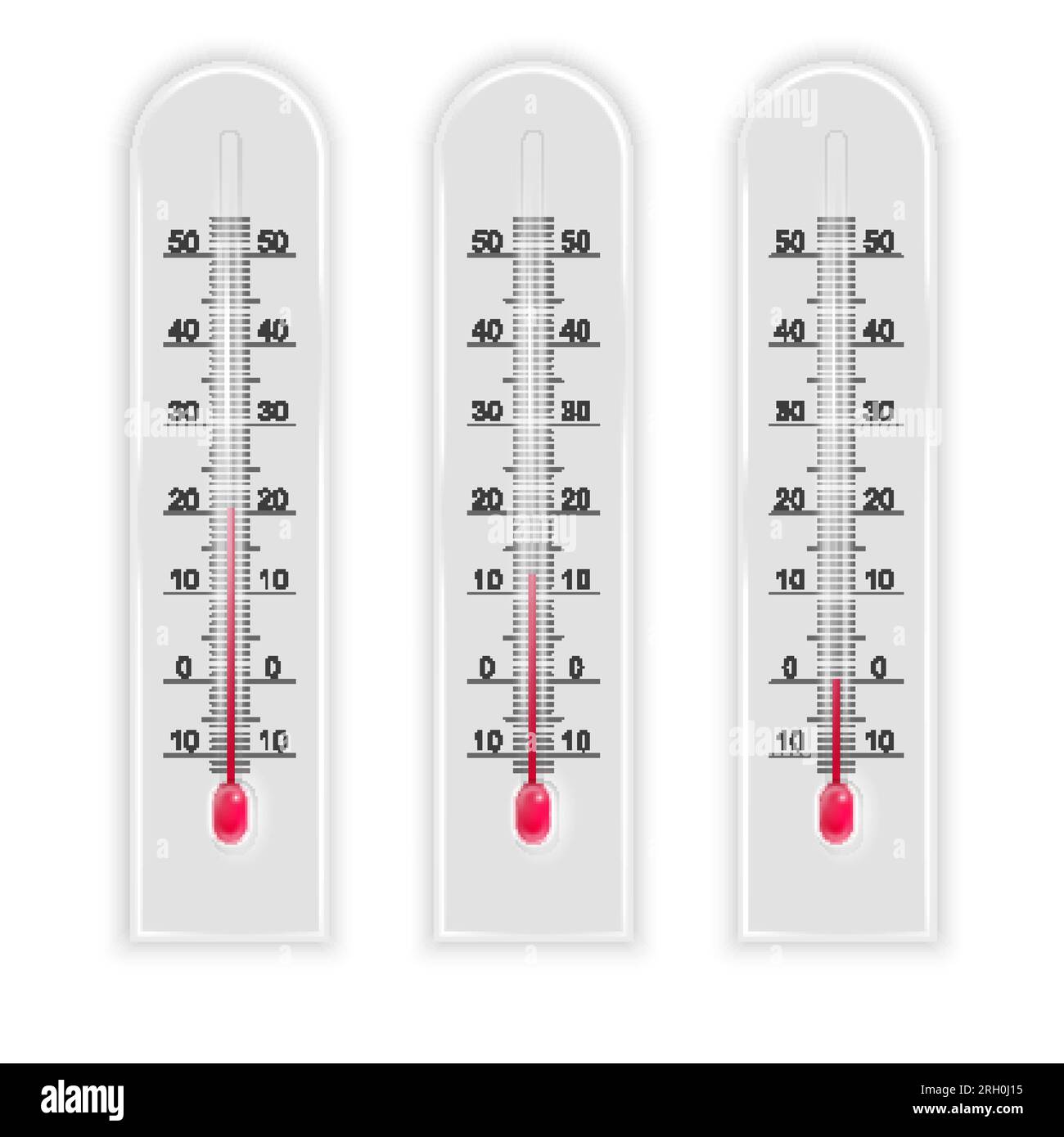 Meteorology indoor thermometer realistic vector illustration