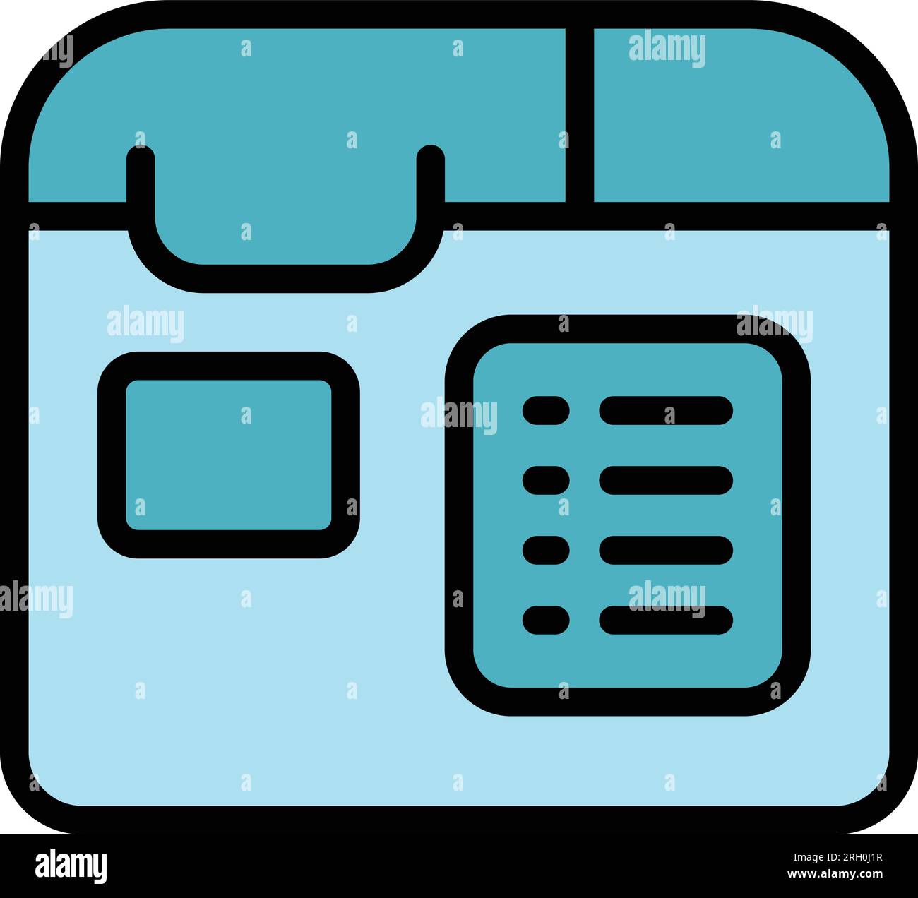 Breadmaker appliance icon outline vector. Bread machine. Food processor color flat Stock Vector