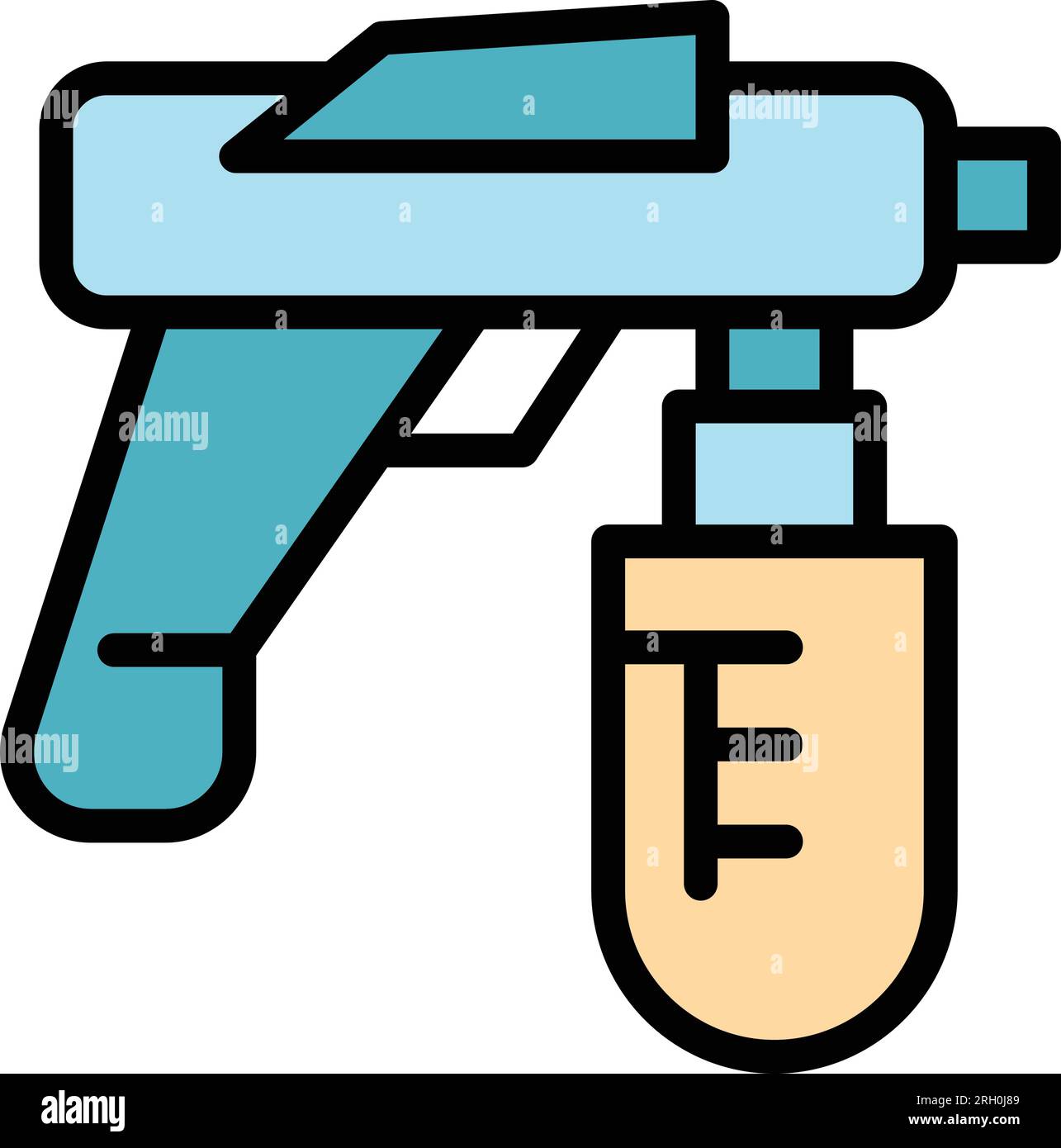 Gun spray icon outline vector. Painter air. Auto body color flat Stock ...