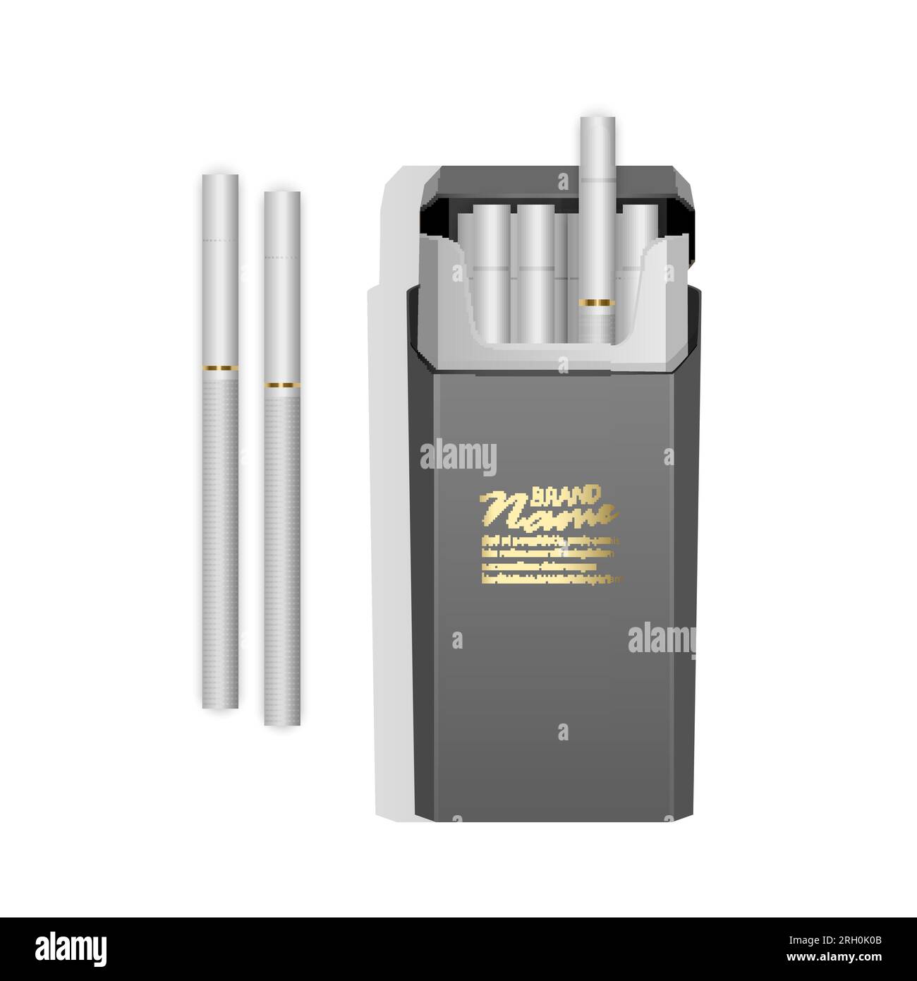 Realistic pack of light cigarettes. Addiction is Dangerous Vector
