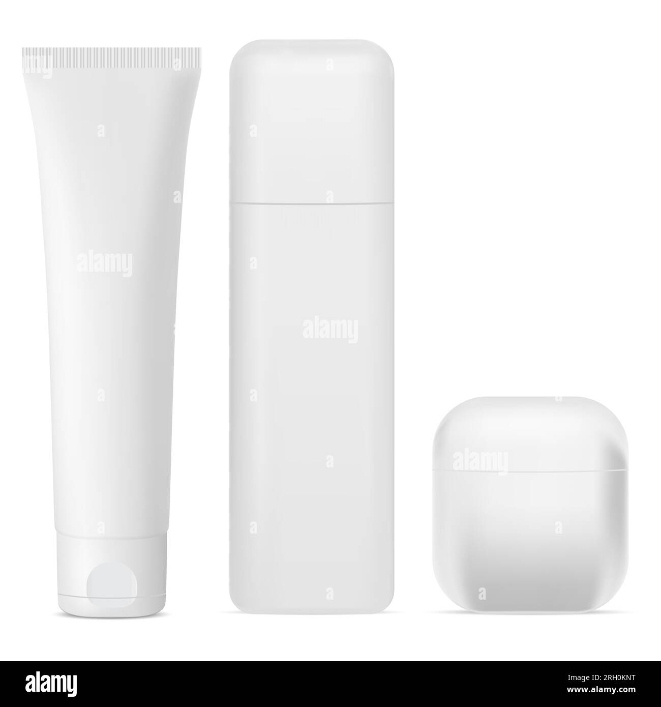 Cosmetic product bottle. Cream jar, tube white vector blank. Beauty