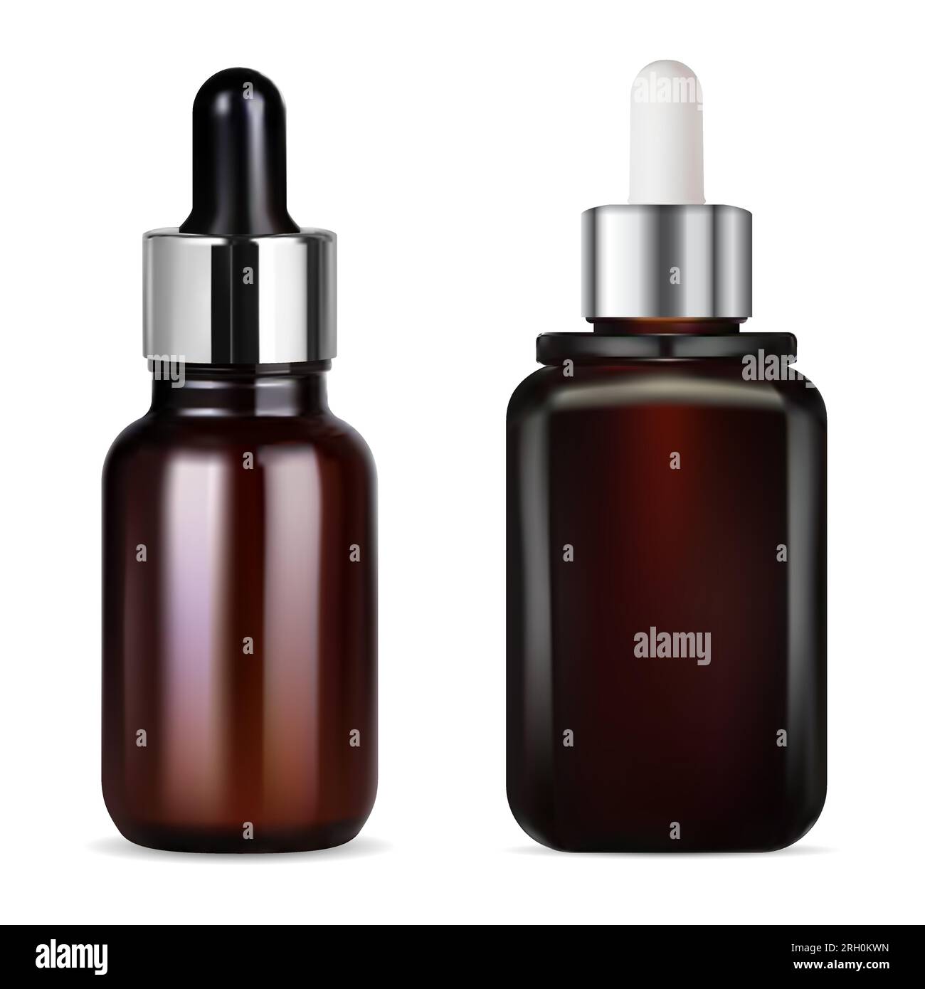 50ml Clear Glass Dropper Bottle W/ Kraft Label Mockup - Free Download  Images High Quality PNG, JPG