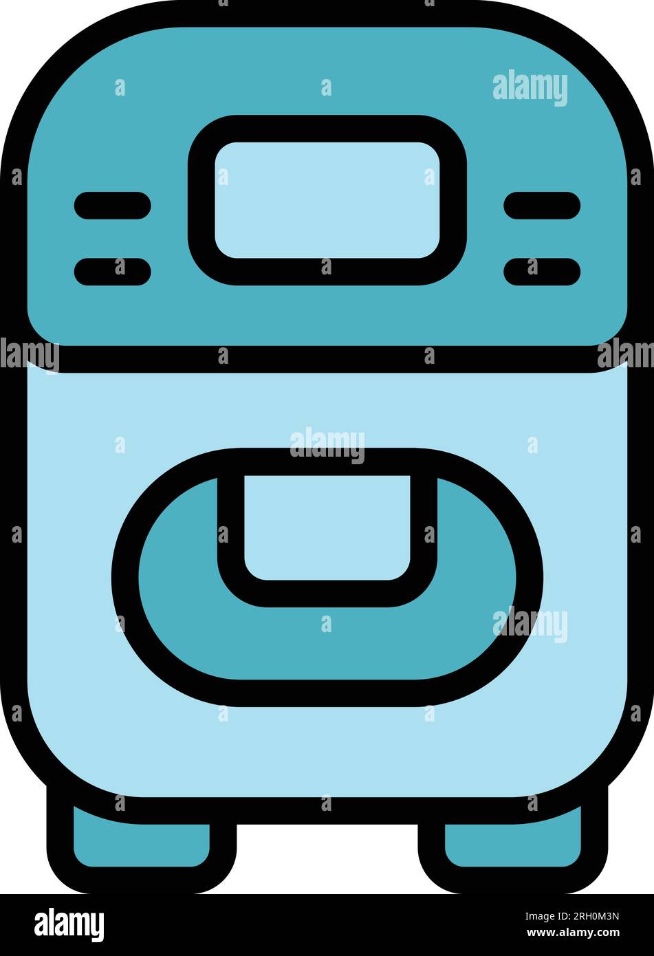Cooking bread machine icon outline vector. Kitchen food. Button control color flat Stock Vector