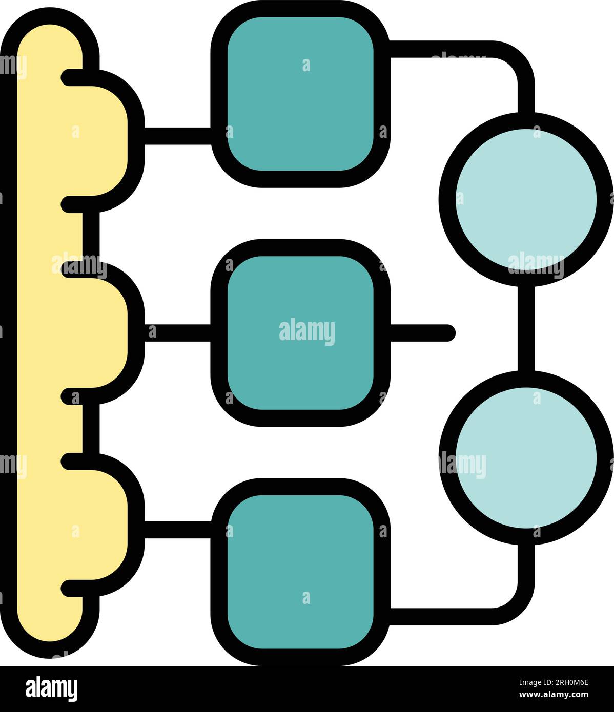 Gear scheme icon outline vector. Workflow process. Team plan color flat Stock Vector