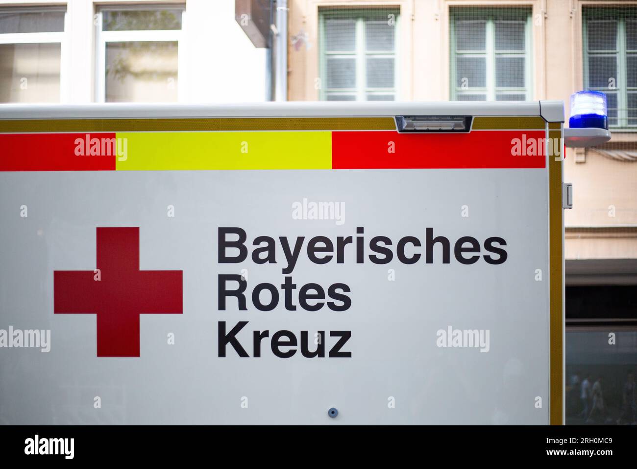 Munich, Germany. 12th Aug, 2023. Ambulance with Bluelight on August 12, 2023 in Munich, Germany. (Photo by Alexander Pohl/Sipa USA) Credit: Sipa USA/Alamy Live News Stock Photo