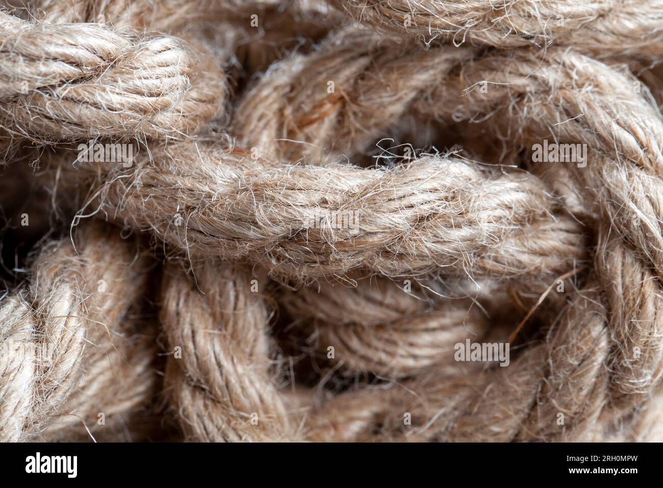 linen rope for installation and other work, the flax rope is twisted in ...