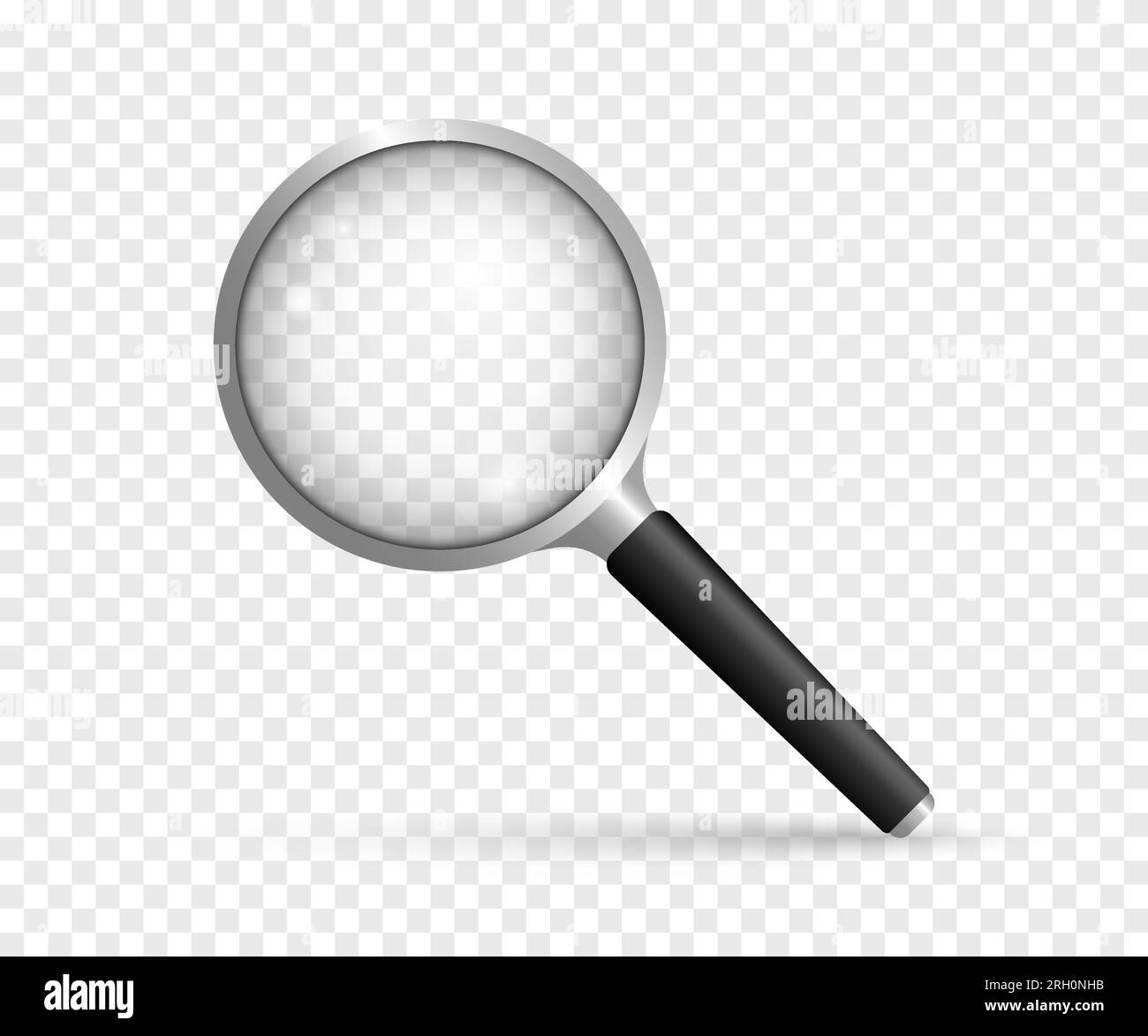 Realistic magnifying glass. Instrument for magnify. Vector illustration