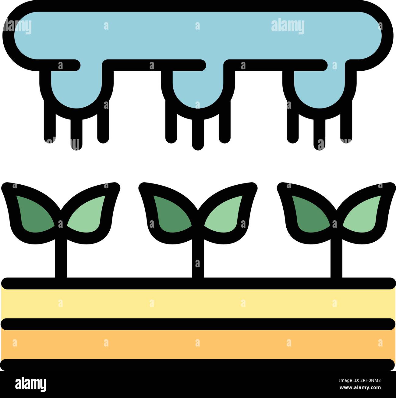Irrigation system icon outline vector. Water drip. Garden farm color ...
