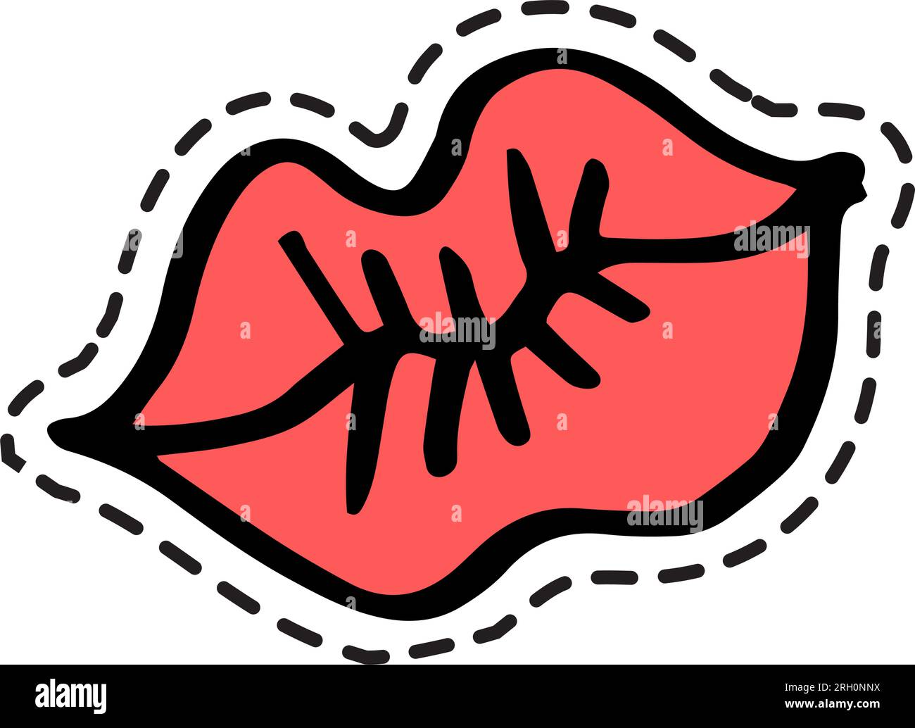 Red lips kissing, sticker or icons decoration Stock Vector Image & Art