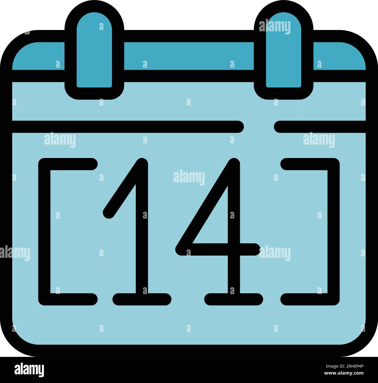 Self isolation calendar icon outline vector. House online. Home quarantine color flat Stock Vector