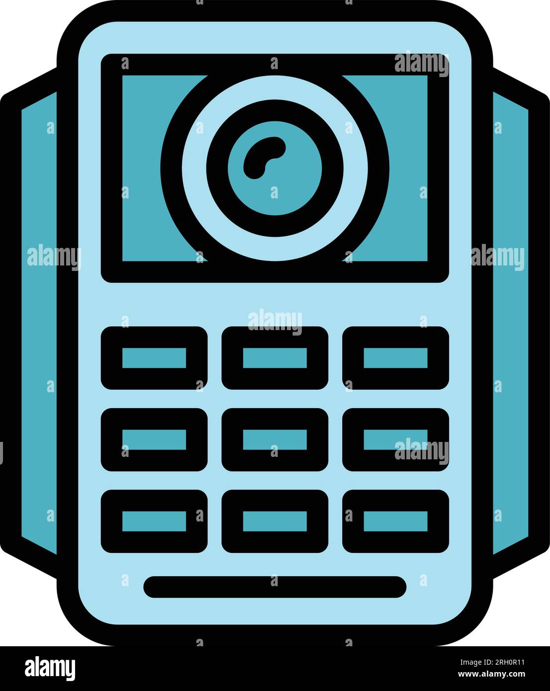 Video intercom security icon outline vector. Control camera. Door system color flat Stock Vector