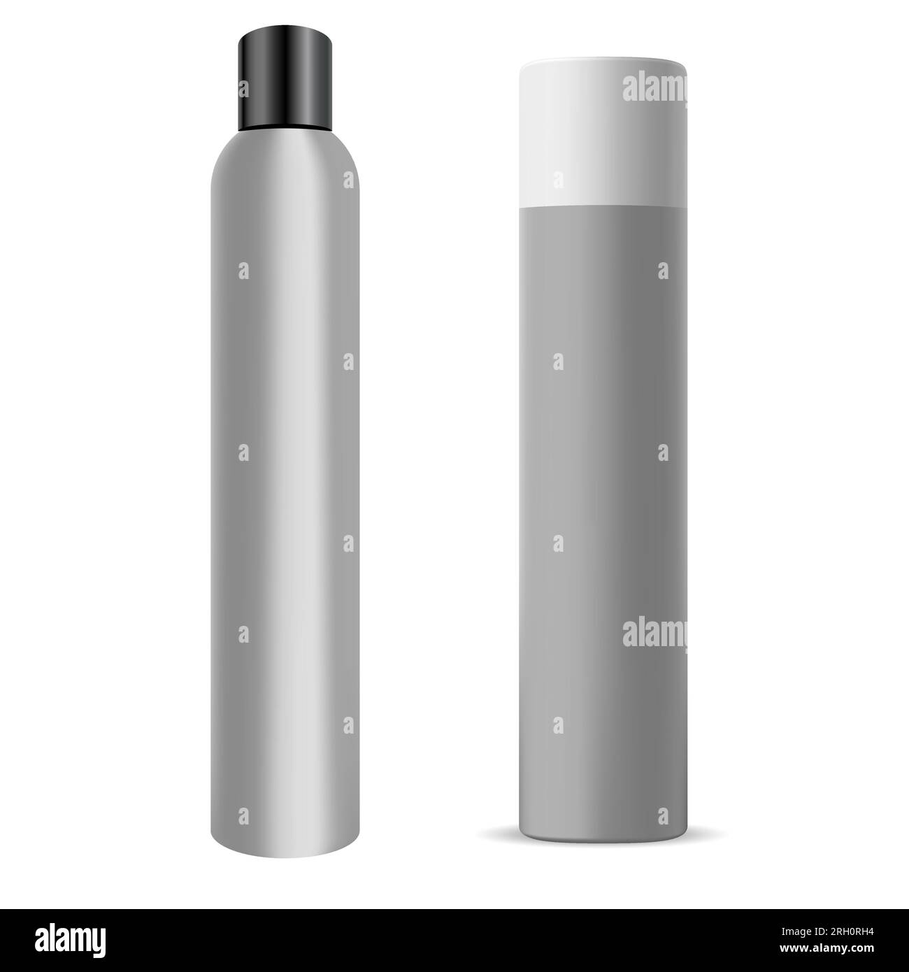 Hair spray bottle. Chrome deodorant can, hair aerosol cylinder mockup
