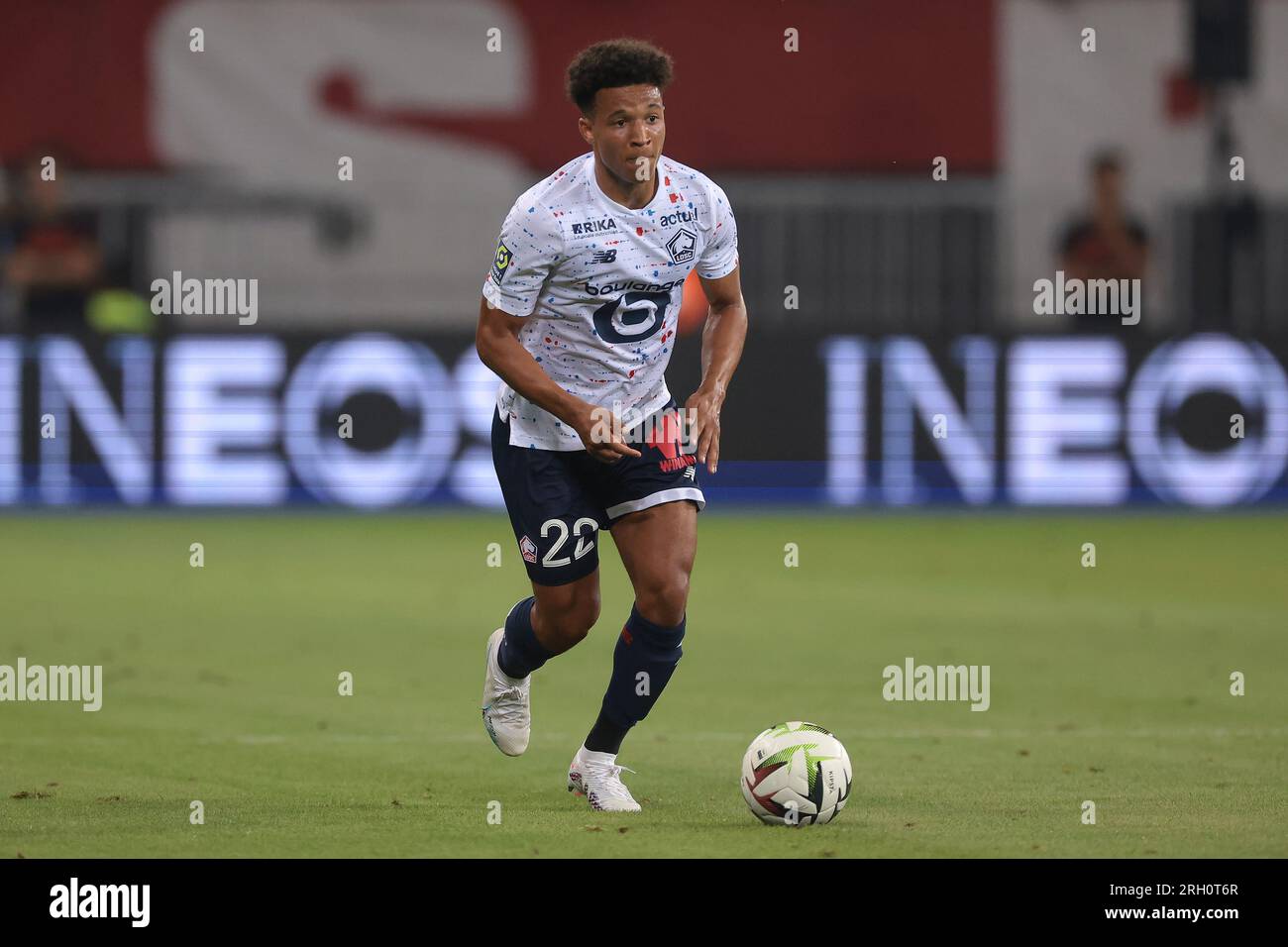 Nice, France, 11th August 2023. Tiago Santos of LOSC Lille during the Ligue  1 match at Allianz Riviera Stadium, Nice. Picture credit should read:  Jonathan Moscrop / Sportimage Stock Photo - Alamy