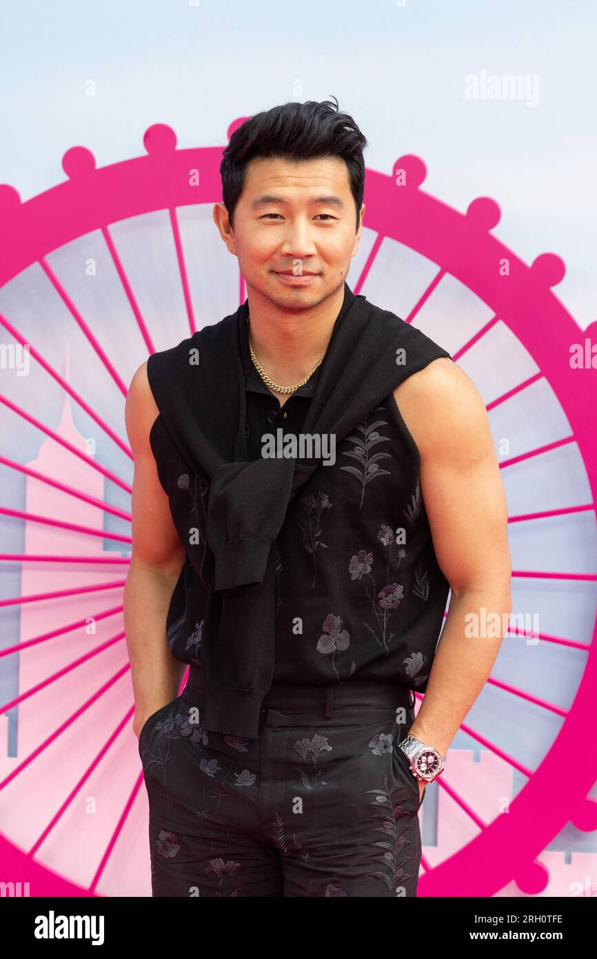 Simu Liu at the photocall for Barbie, at the London Eye. Picture date:  Wednesday July 12, 2023 Stock Photo - Alamy