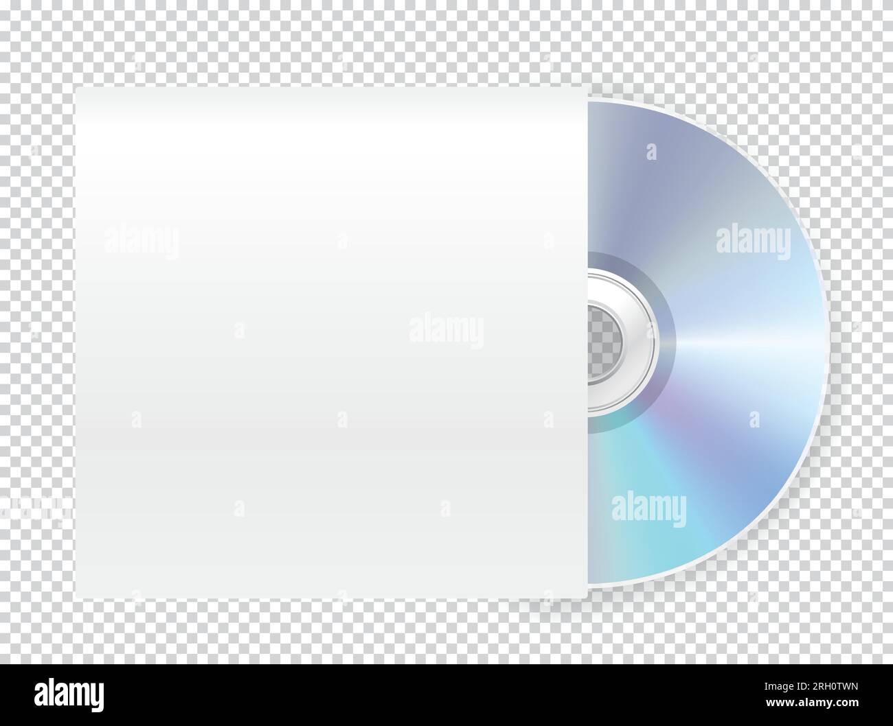 Modern cdrom with cover vector mockup. Vector object isolated on transparent background Stock