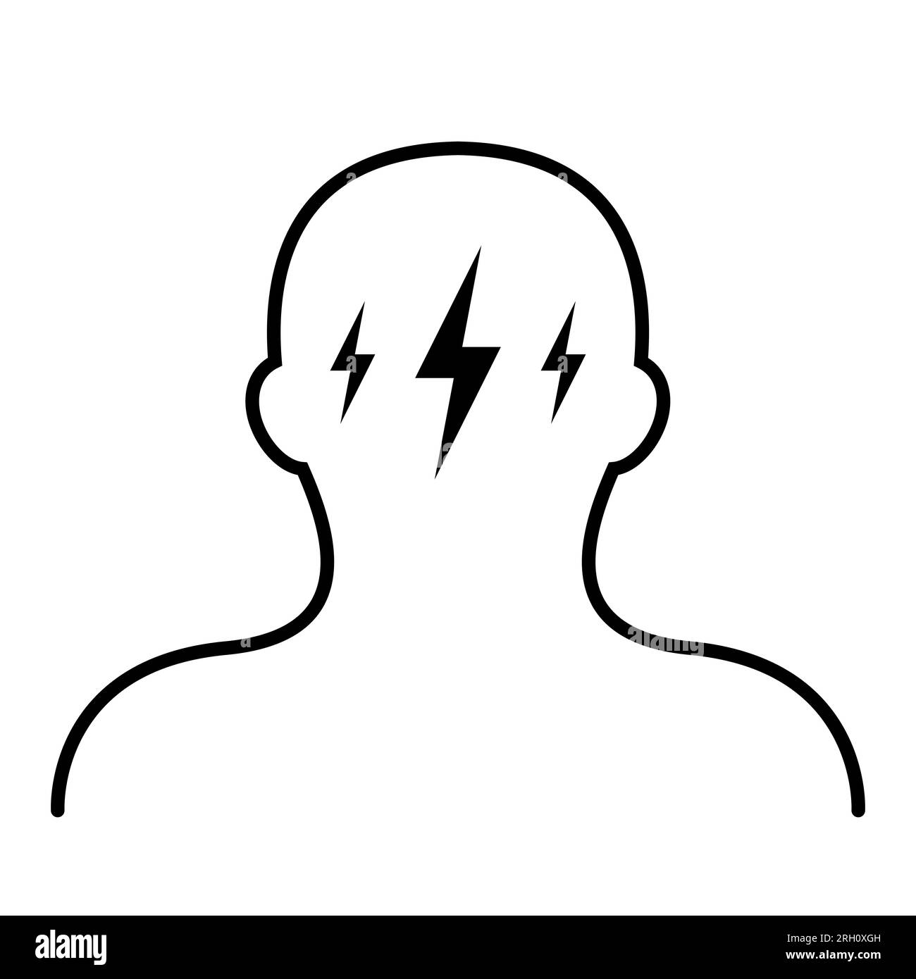 Icon man suffering from migraine headache, disease health headache ...