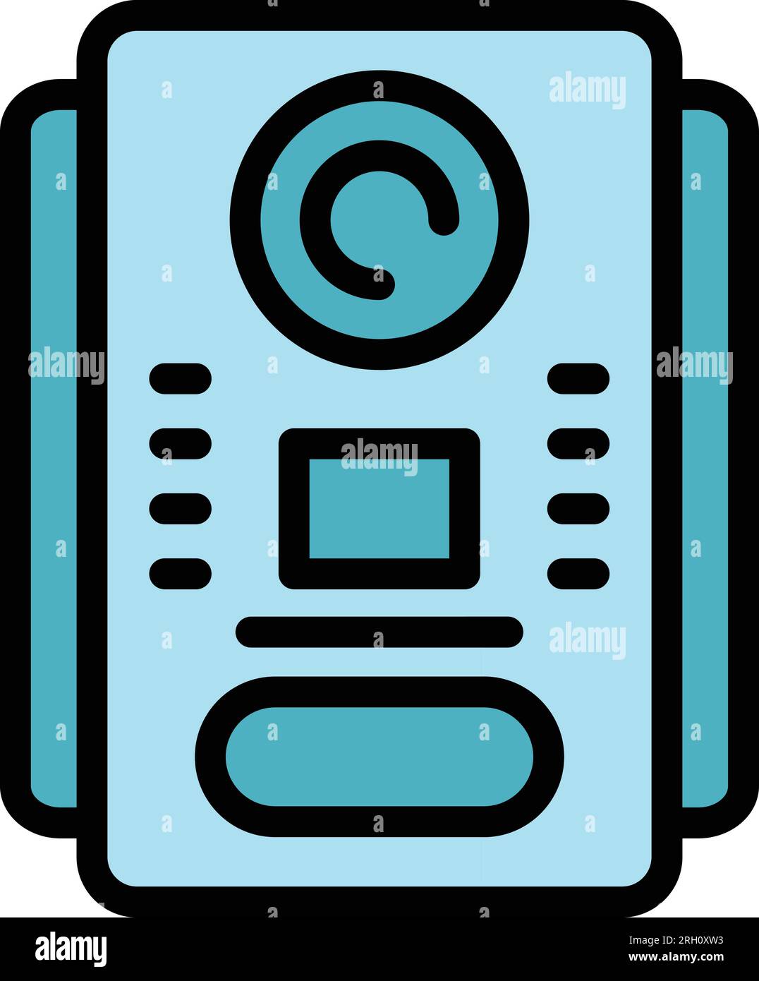 Video intercom control icon outline vector. Door system. Camera security color flat Stock Vector