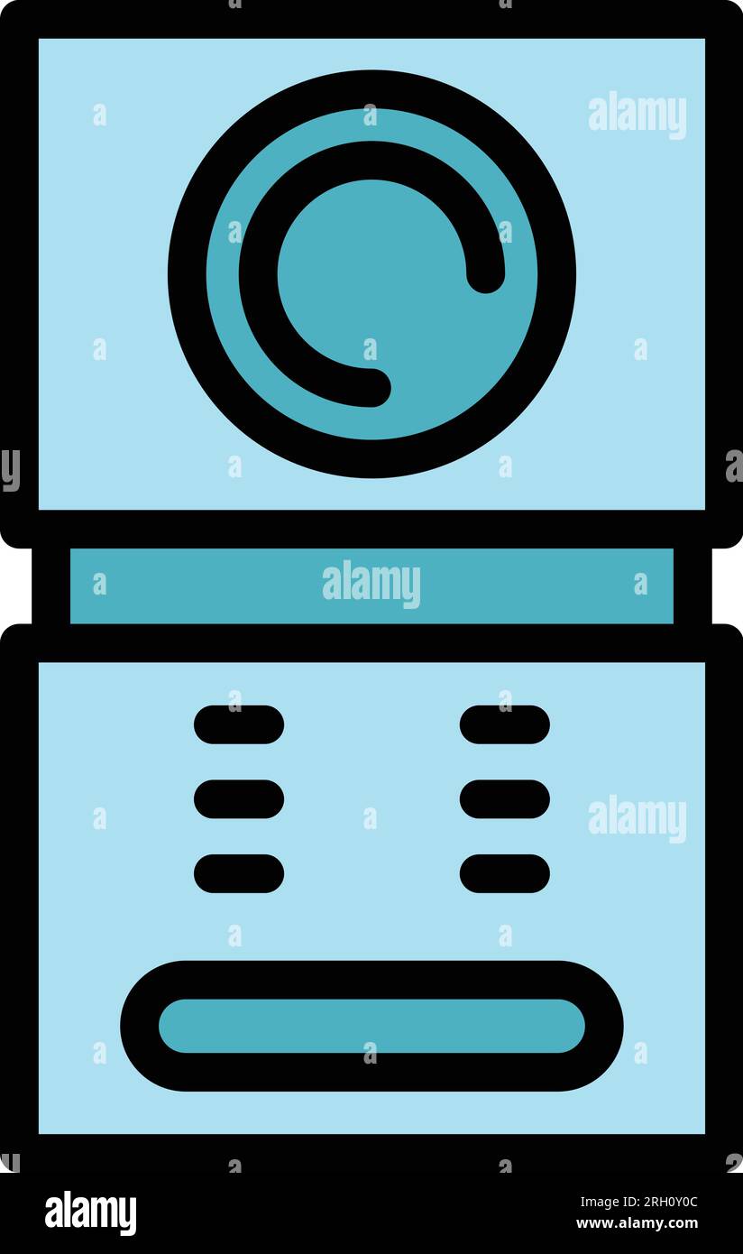 Lock video intercom icon outline vector. Door system. Home access color flat Stock Vector
