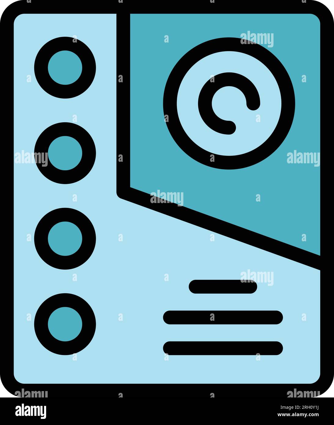 Modern video intercom icon outline vector. Camera security. Control alarm color flat Stock Vector