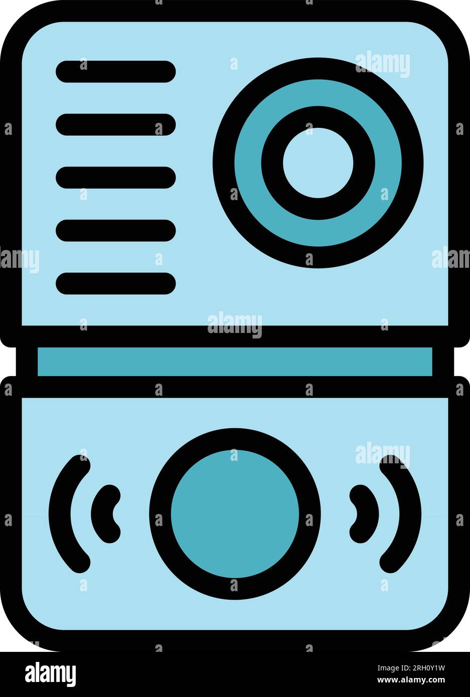 Video intercom accessories icon outline vector. Alarm panel. Security entrance color flat Stock Vector