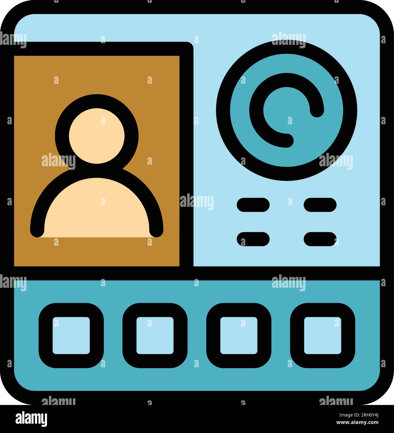 Call video intercom icon outline vector. Alarm panel. Home access color flat Stock Vector