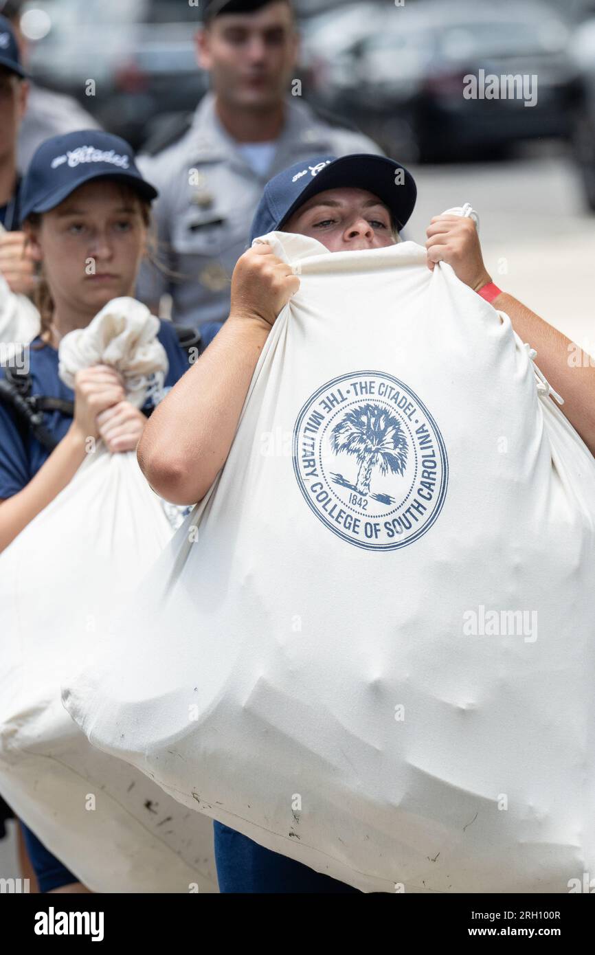 Charleston, United States. 12th Aug, 2023. An freshman student