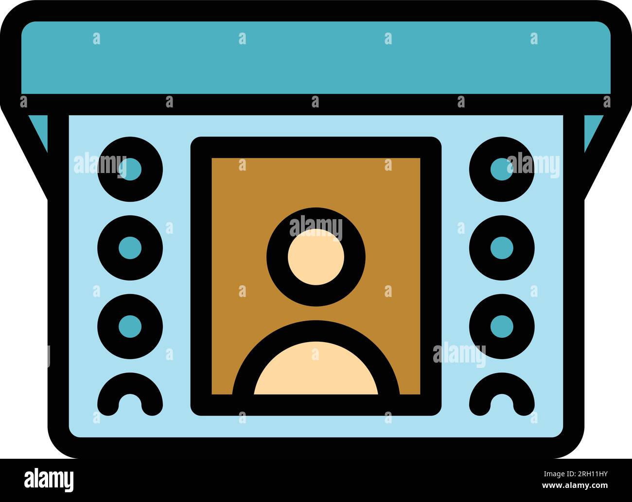 Button video intercom icon outline vector. Security control. Door ...