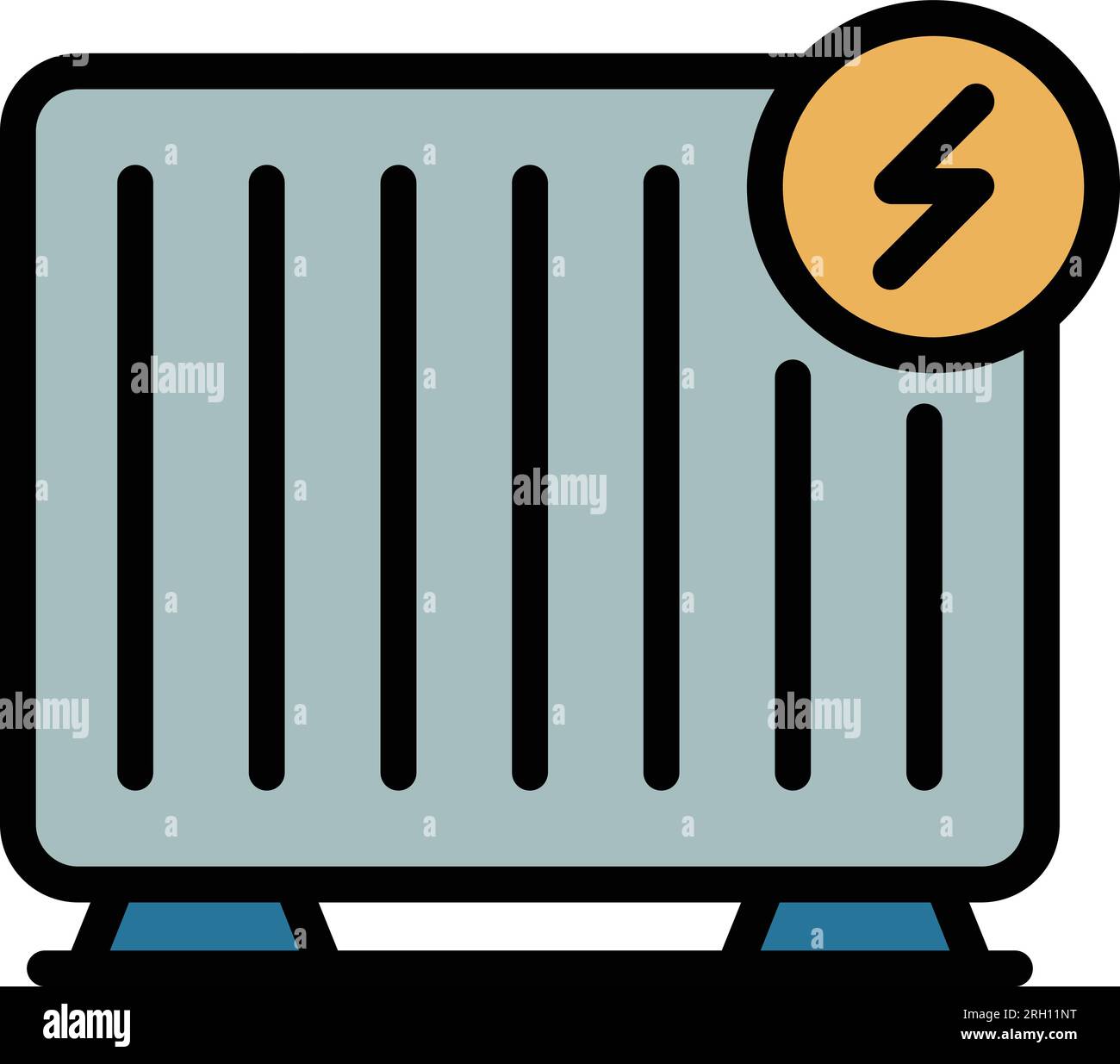 Heat radiator icon outline vector. Electric heater. Valve convector ...