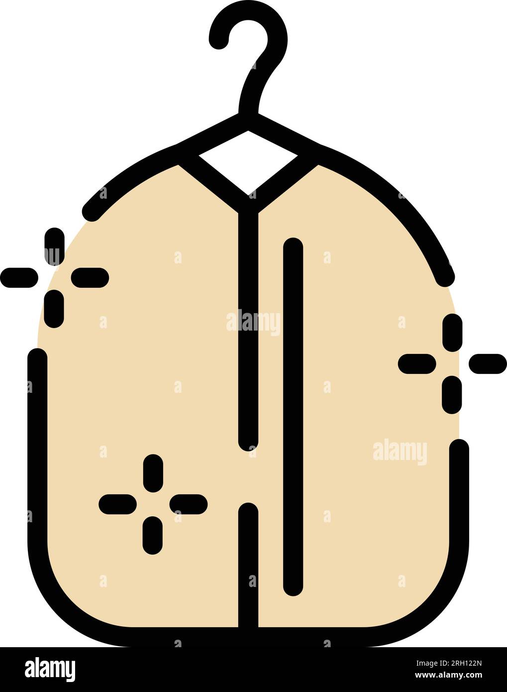 Clean hanger jacket icon outline vector. Table cloth. House ironing