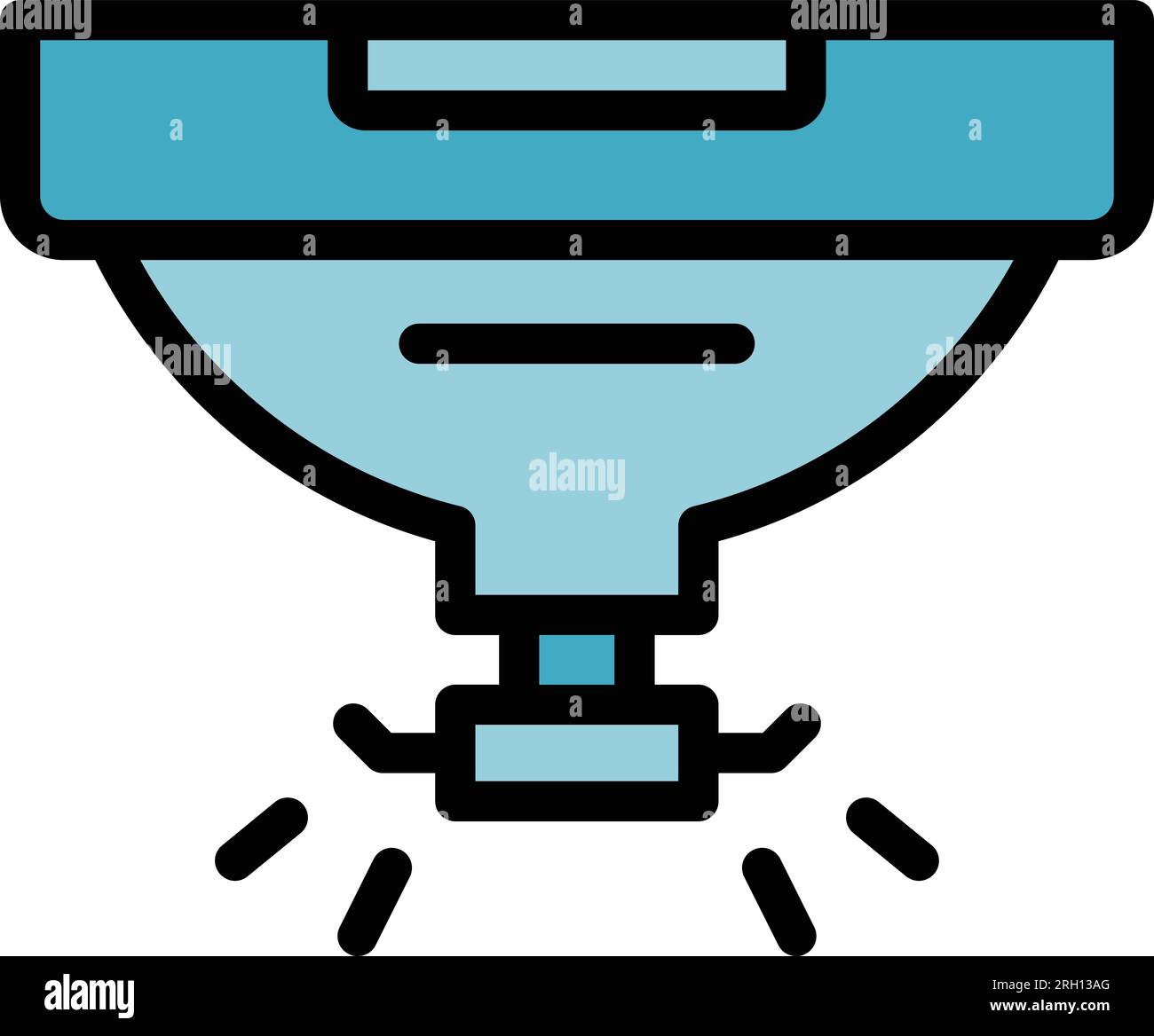 Security smoke detector icon outline vector. Fire sensor. Home control color flat Stock Vector