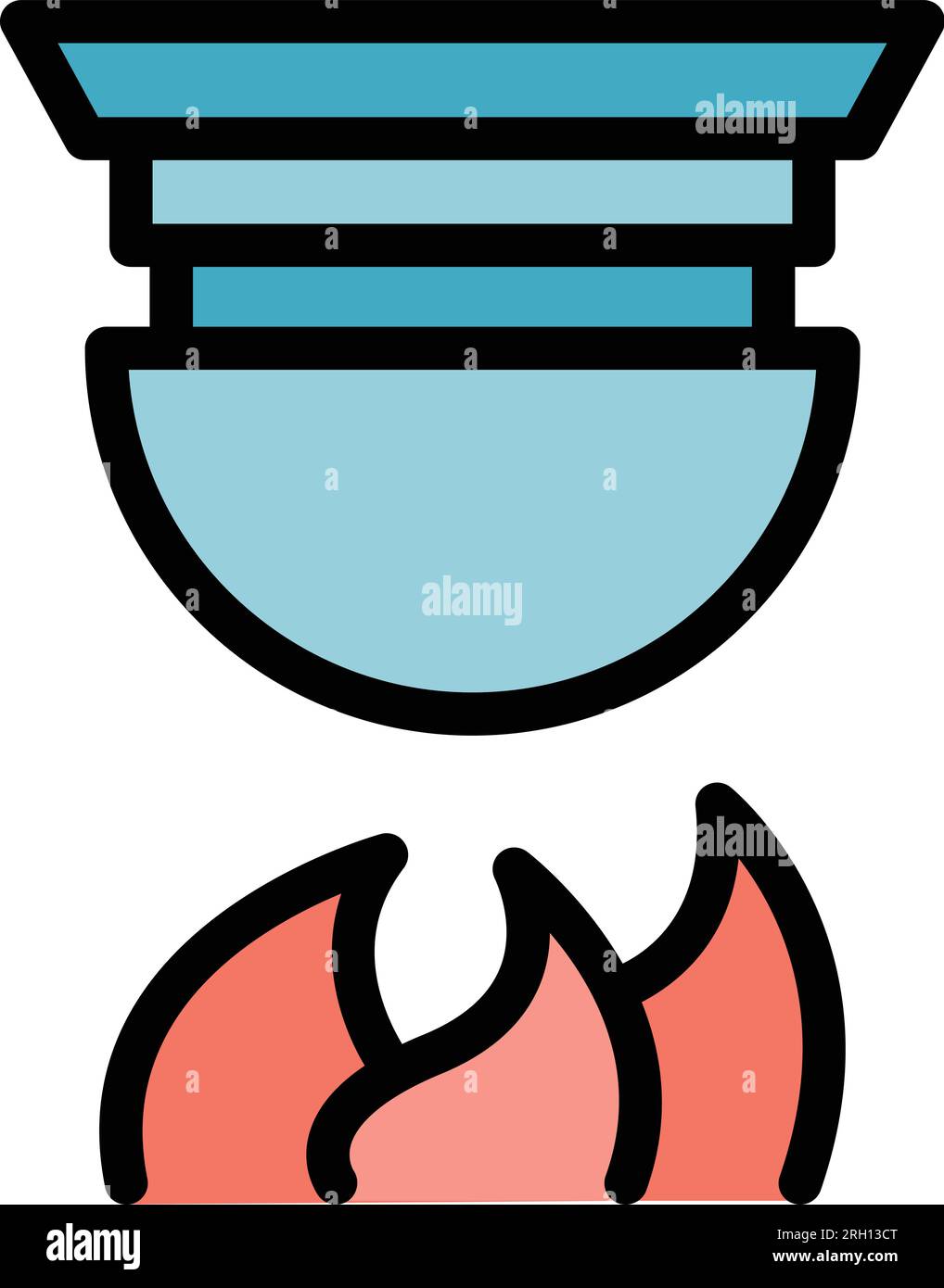 Eye smoke detector icon outline vector. Home control. Safety camera color flat Stock Vector