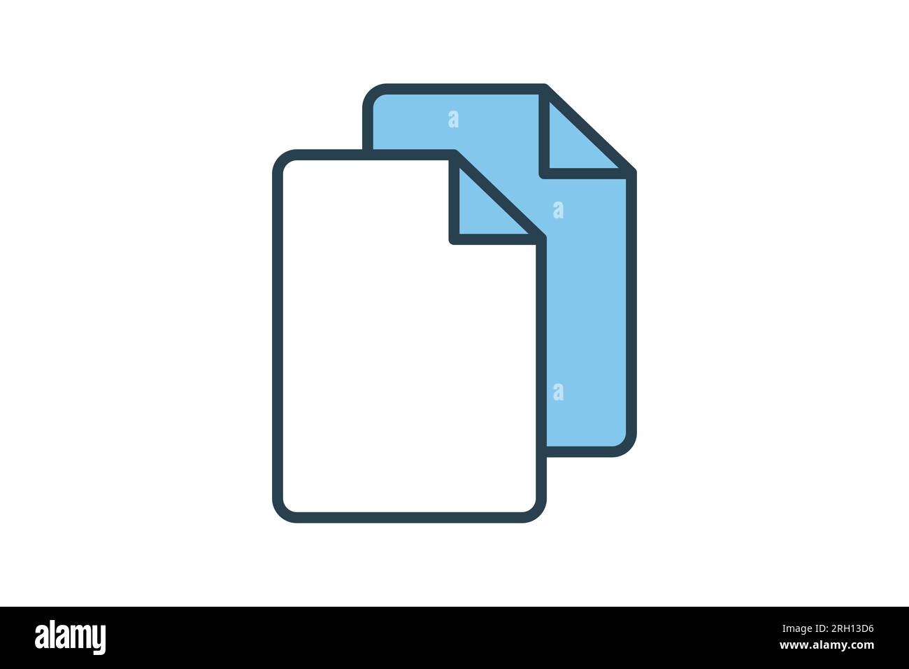 Duplicate icon. suitable for web site design, app, user interfaces. flat line icon style. Simple vector design editable Stock Vector
