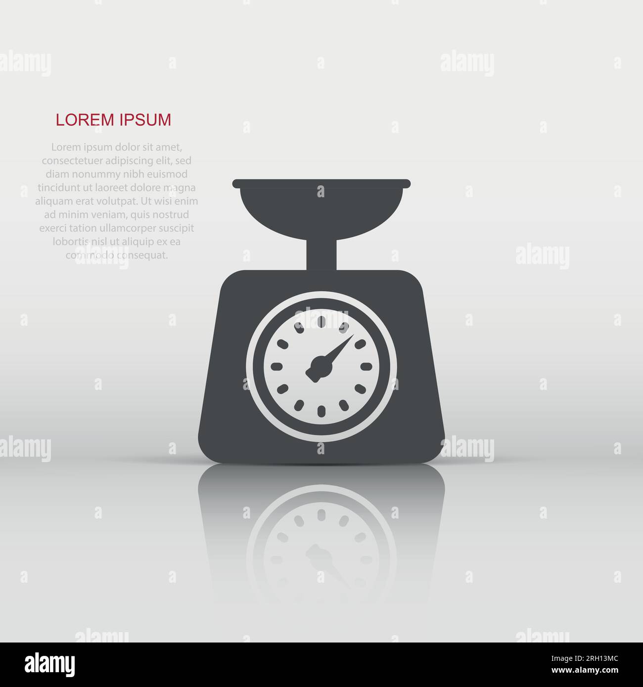 Bathroom weight scale icon in flat style. Mass measurement vector