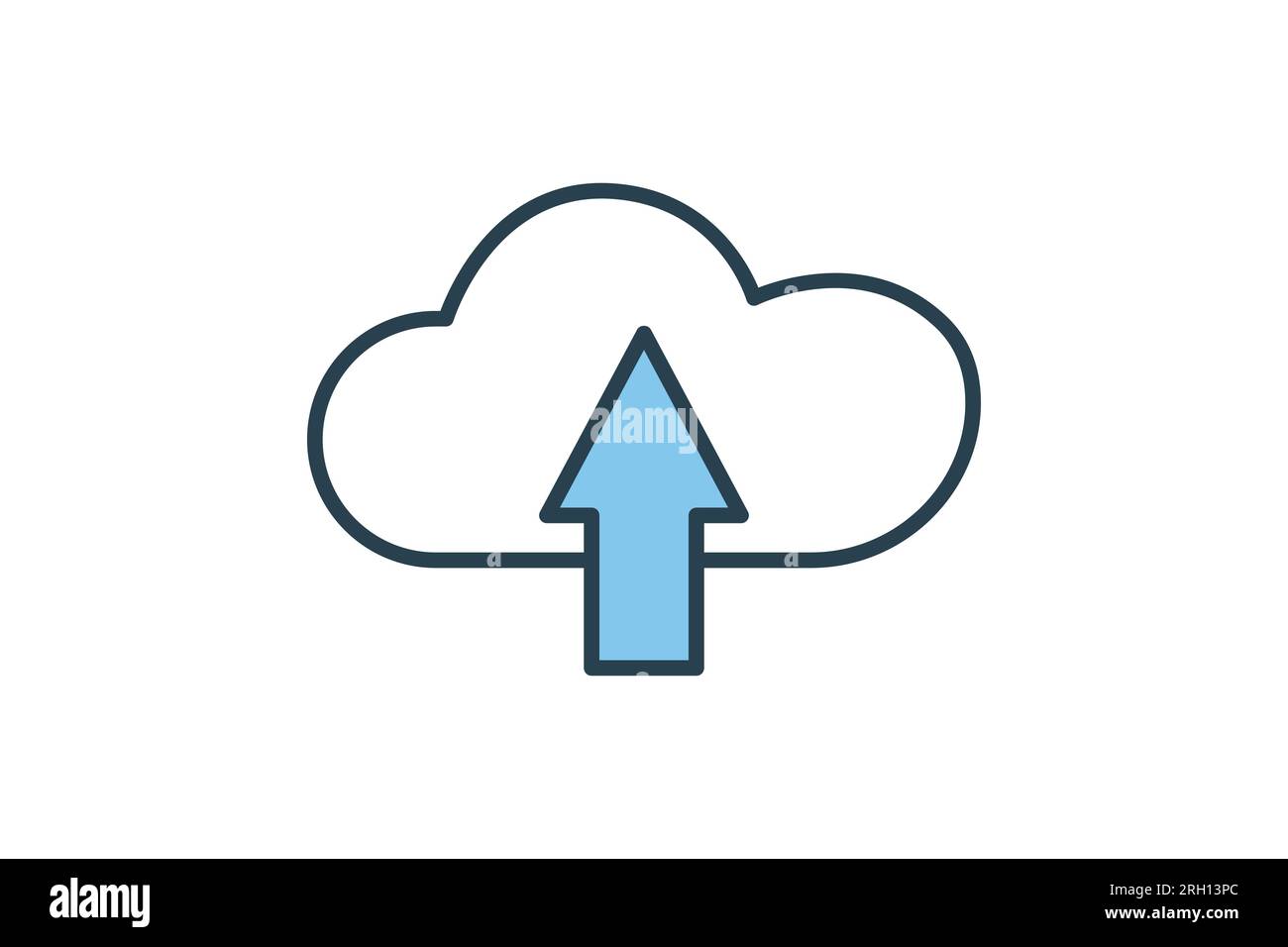 Cloud Upload icon. suitable for web site design, app, user interfaces. flat line icon style. Simple vector design editable Stock Vector