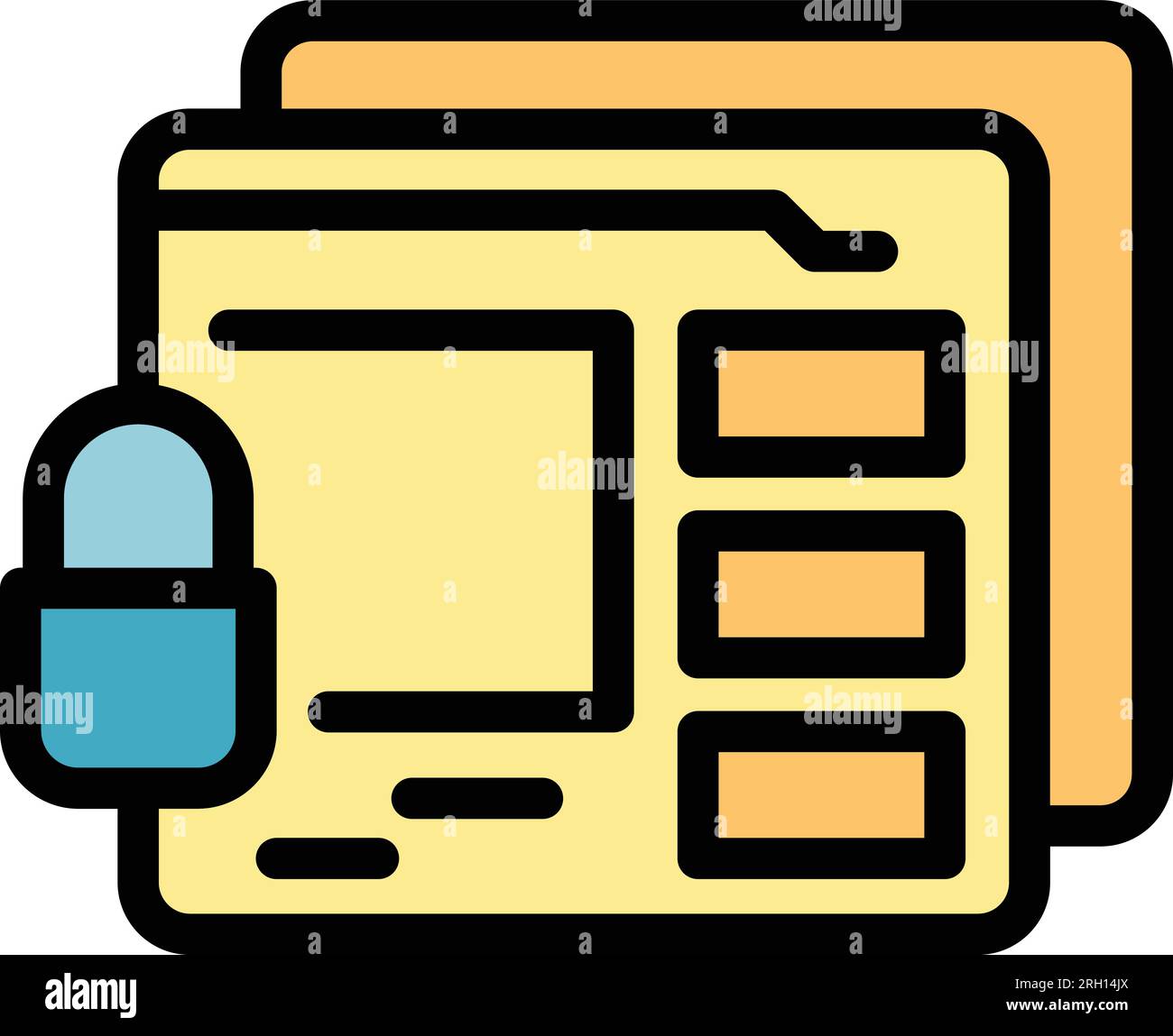 Secured site icon outline vector. Data secure. Privacy control color flat Stock Vector