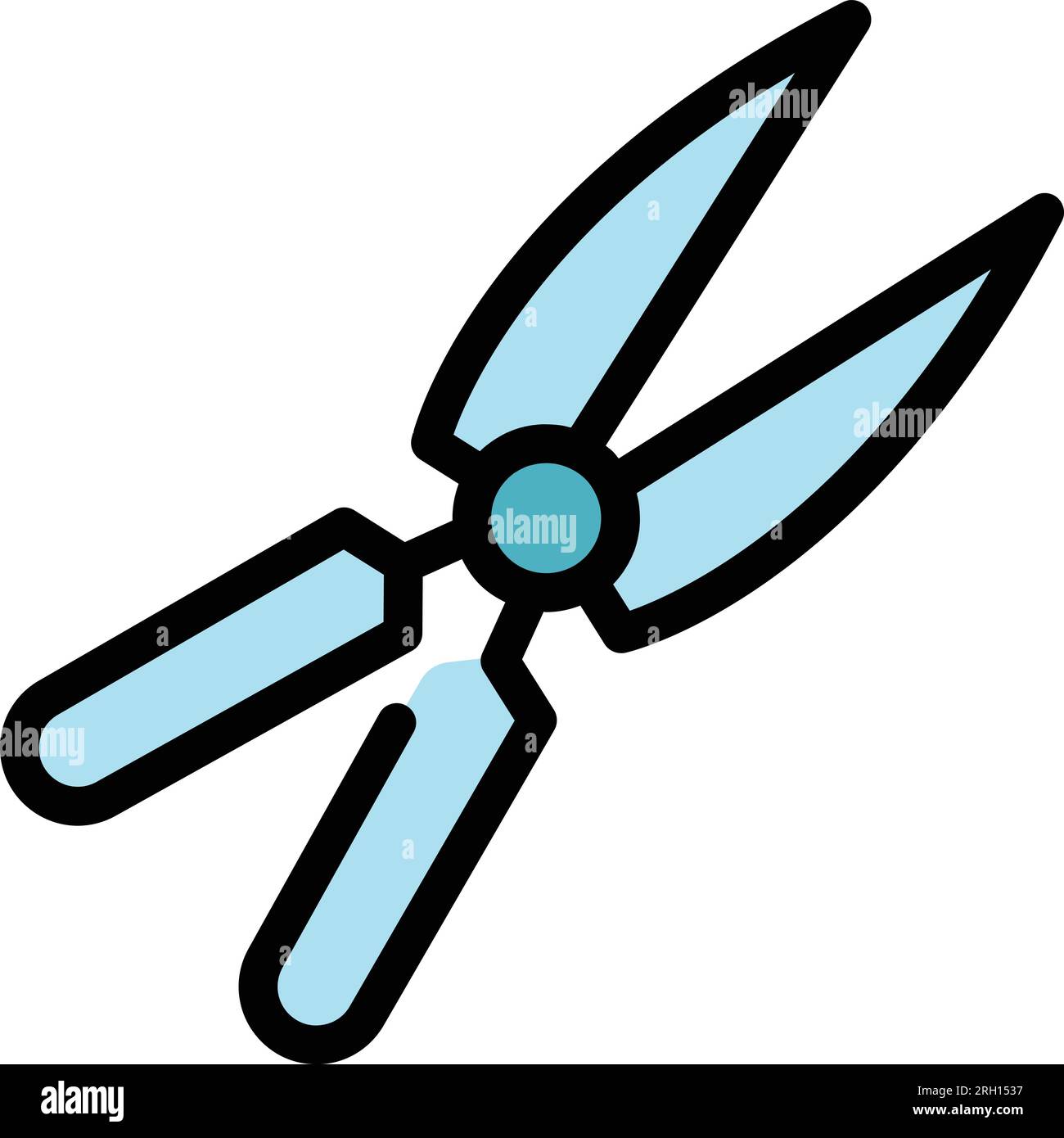 Scissors tool icon outline vector. Trimmer grass. Plant cutter color flat Stock Vector