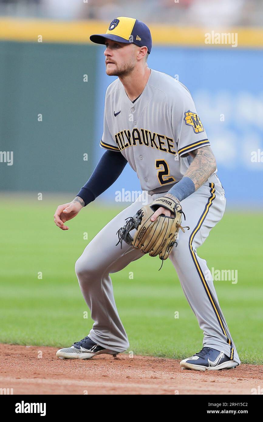 CHICAGO, IL AUGUST 12 Milwaukee Brewers second baseman Brice Turang