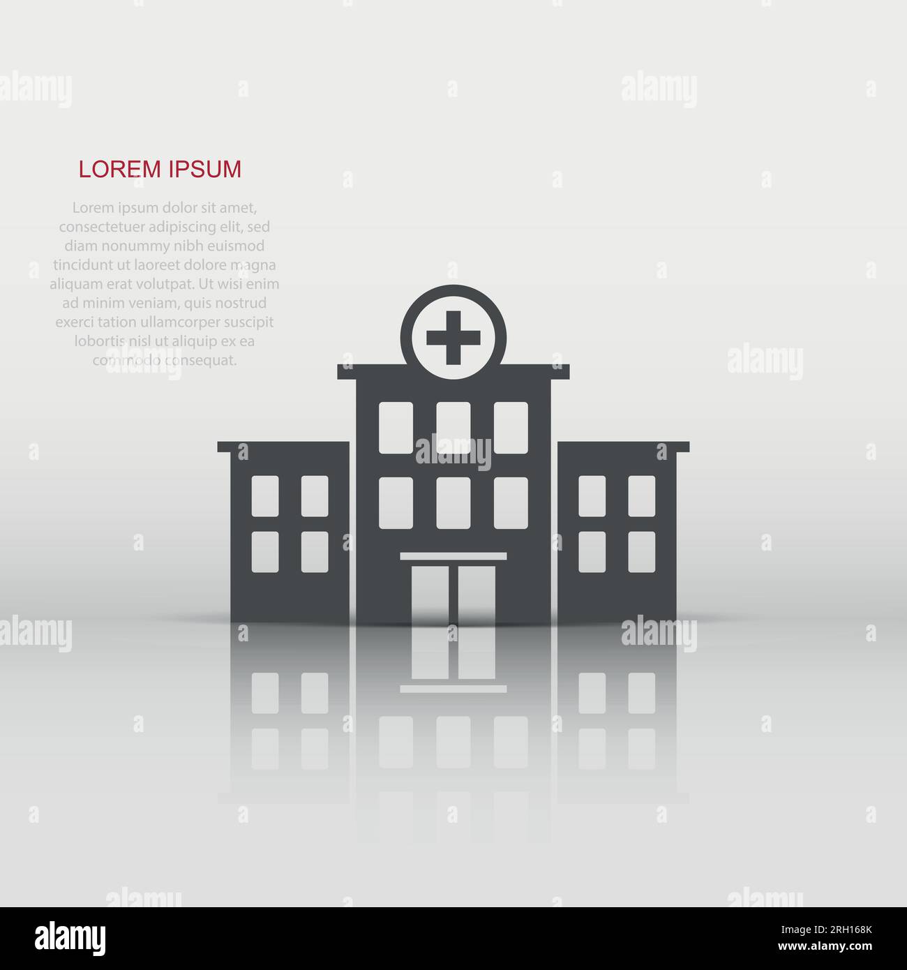 Hospital building icon in flat style. Medical clinic vector ...