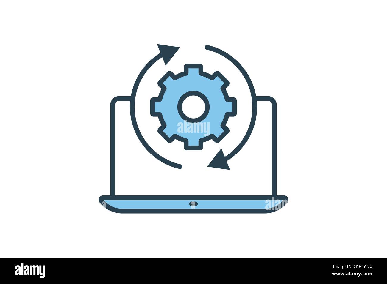 Refresh download icon. suitable for web site design, app, user interfaces. flat line icon style. Simple vector design editable Stock Vector